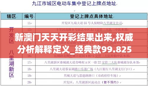 新澳门天天开彩结果出来,权威分析解释定义_经典款99.825-5