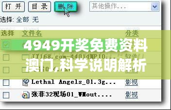 4949开奖免费资料澳门,科学说明解析_界面版64.733-1