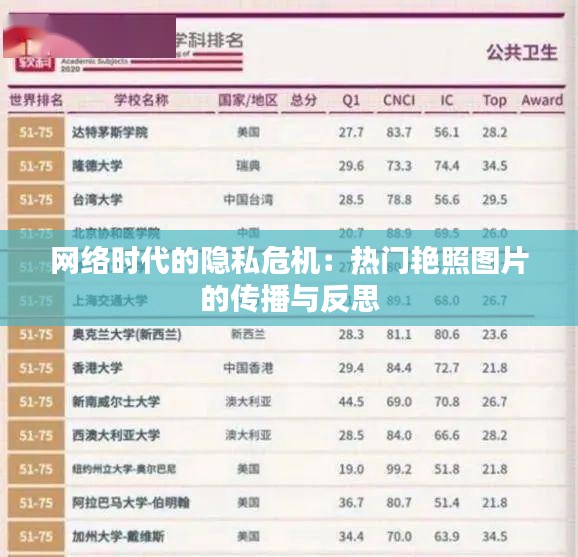 网络时代的隐私危机：热门艳照图片的传播与反思